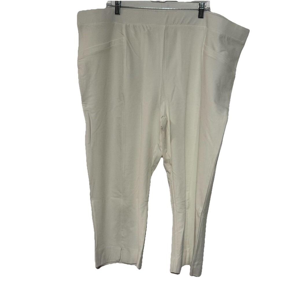 WynneLayers Women's 3XP White Wide Leg Capri Pants Stretch NWOT